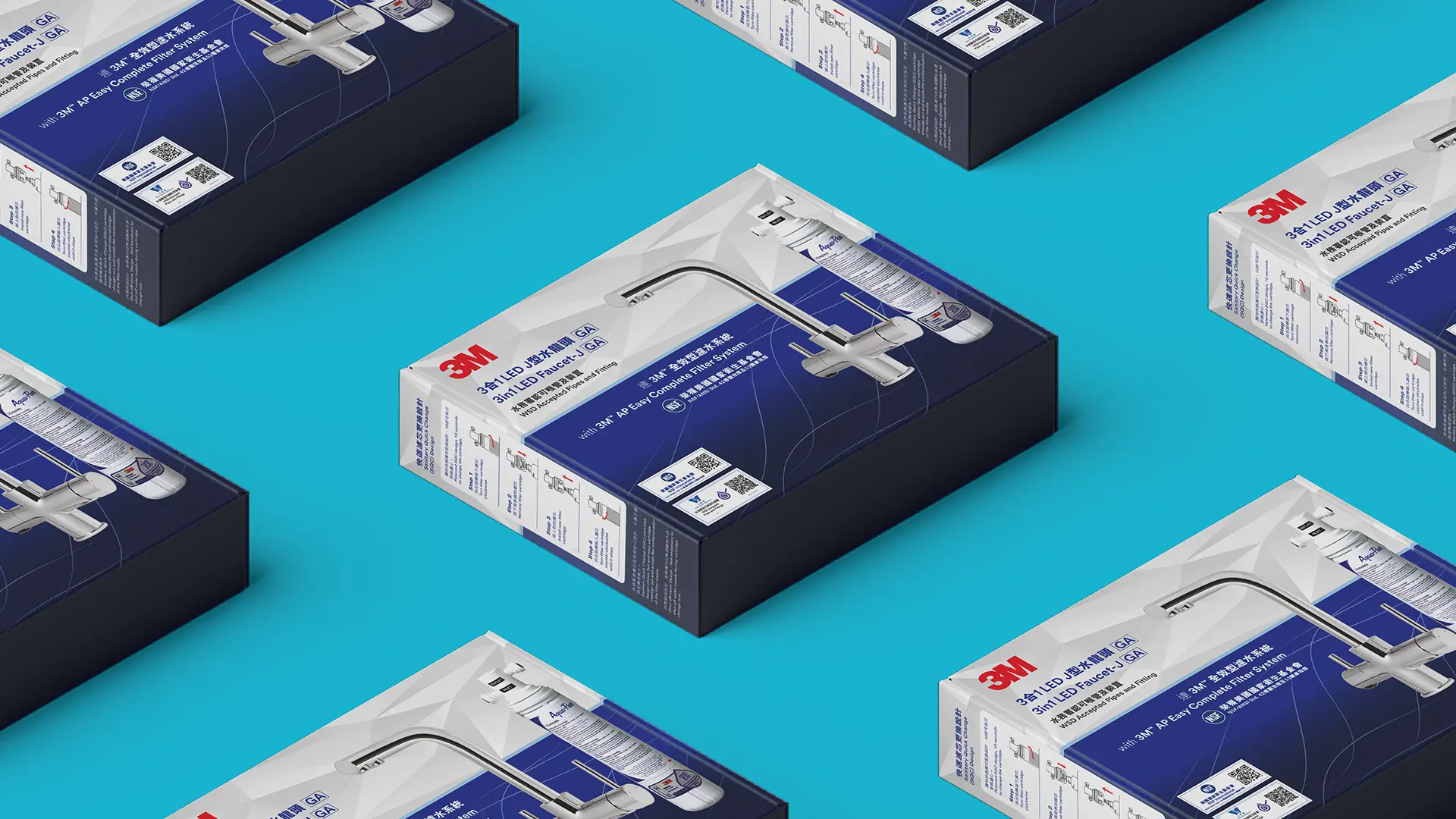 3M home water filtration packaging design